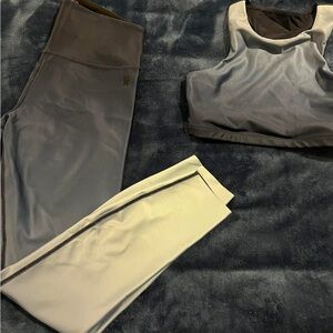 Good American Gray Leggings Sleek Stretchy Performance